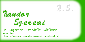 nandor szeremi business card